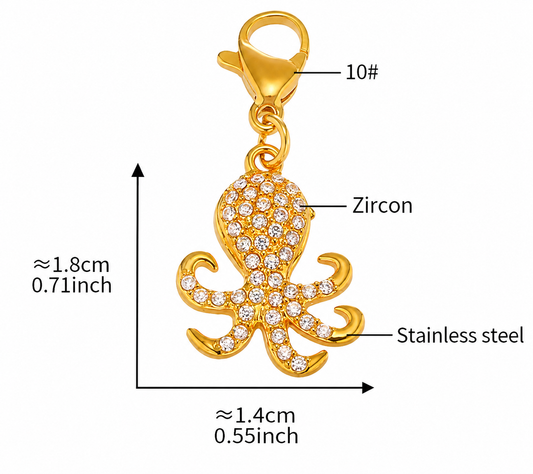 Pave Octopus Charm