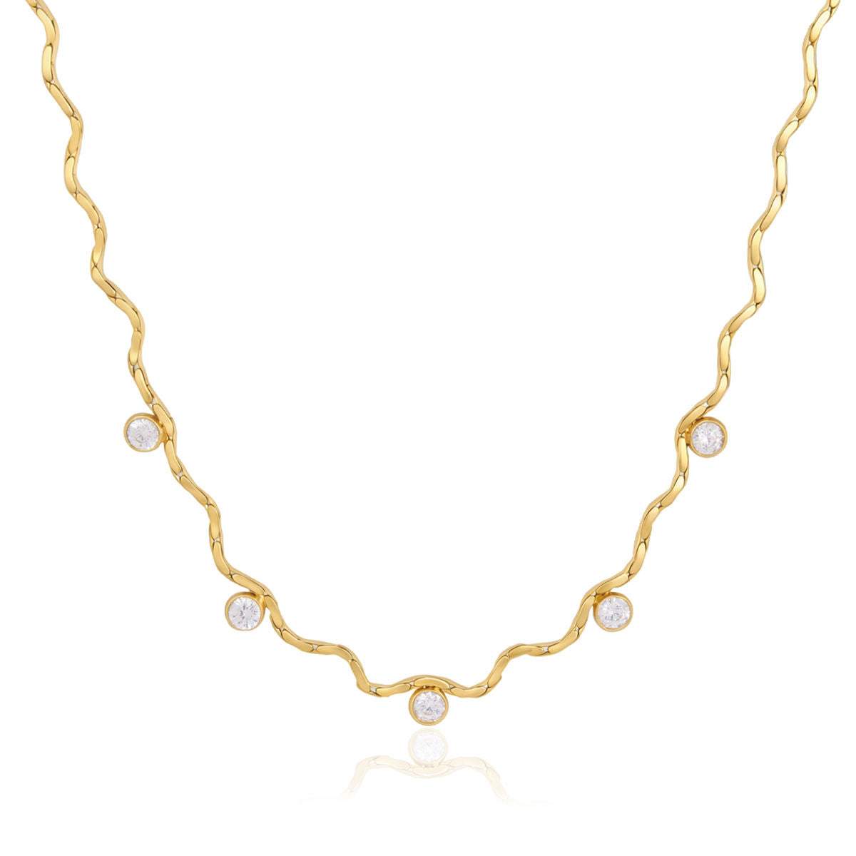 Wavy Studded Necklace