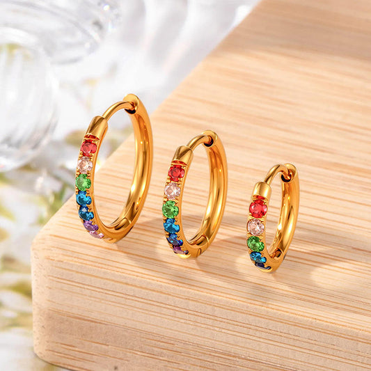 Rainbow hoops in Titanium