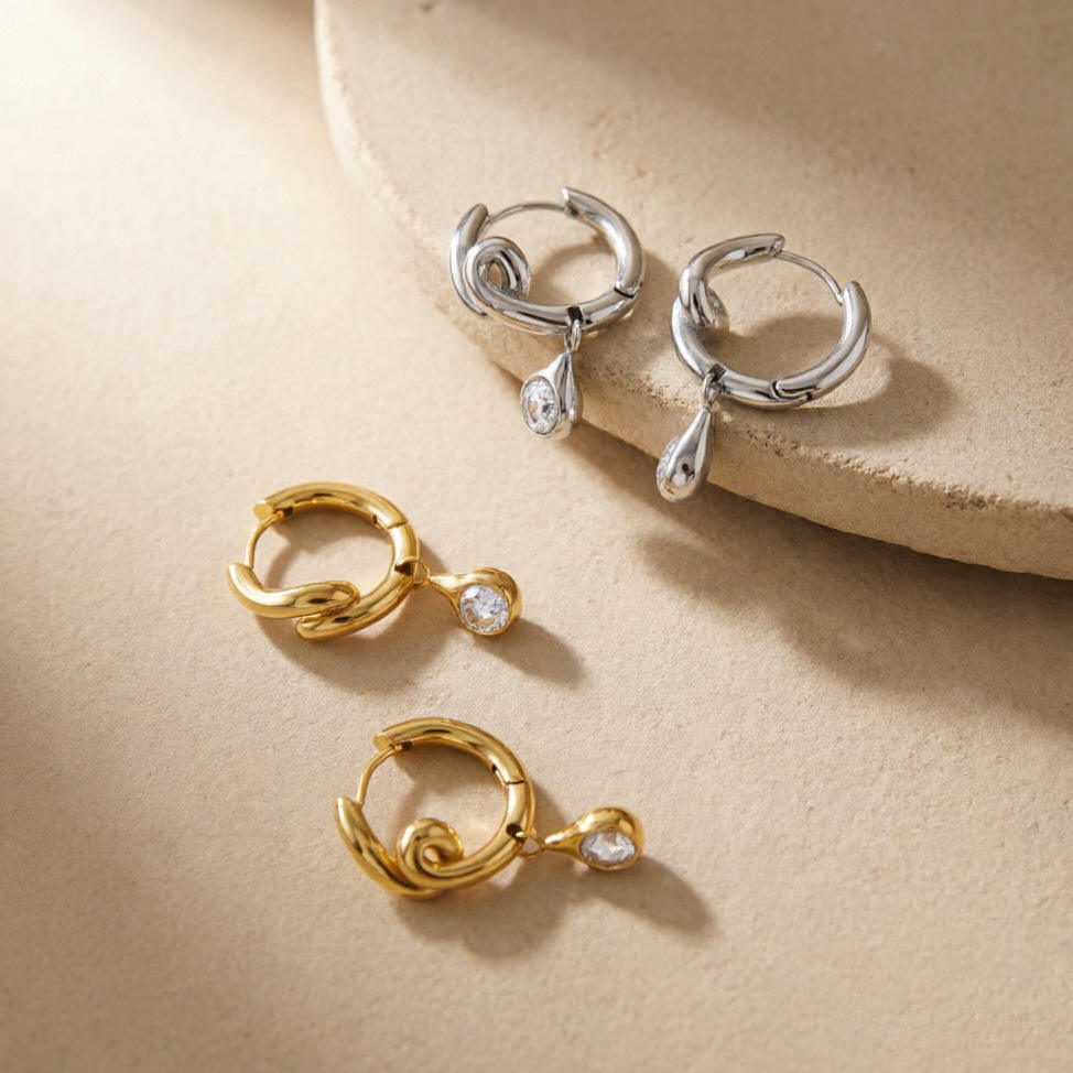 Jade Knot Hoops