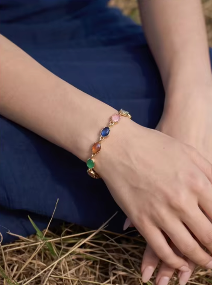 Cecelia Natural Gemstone Fluid Bracelet