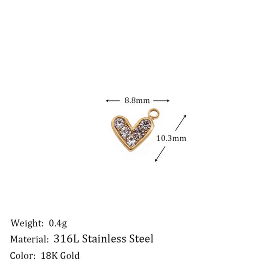 Mini heart/Studded Charm