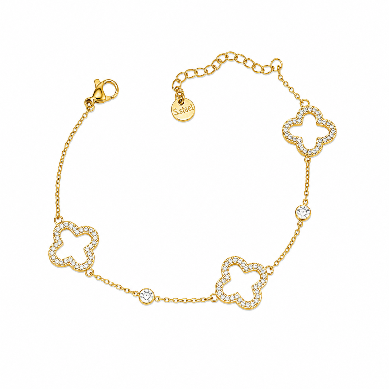 Lana Pave Clover Fluid Bracelet