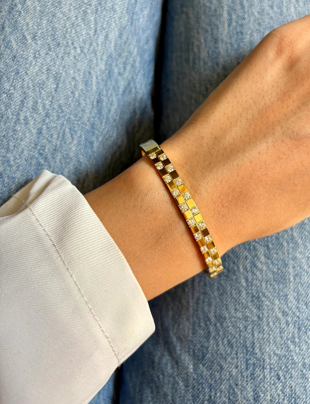 Checker-cut Bangle
