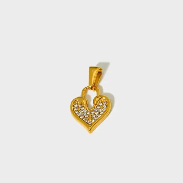 Swan Heart Golden Charm