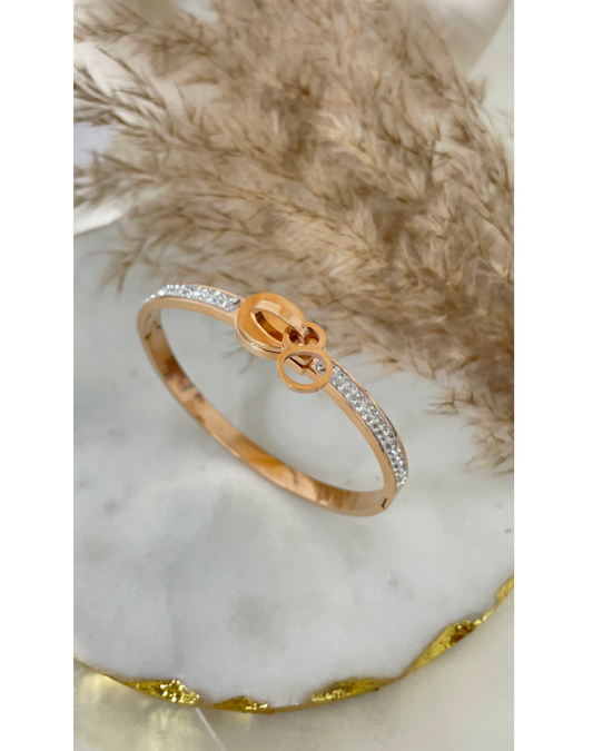 Zip on hand bangle, Rose