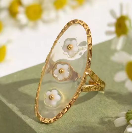 Trio Floating Floral ring
