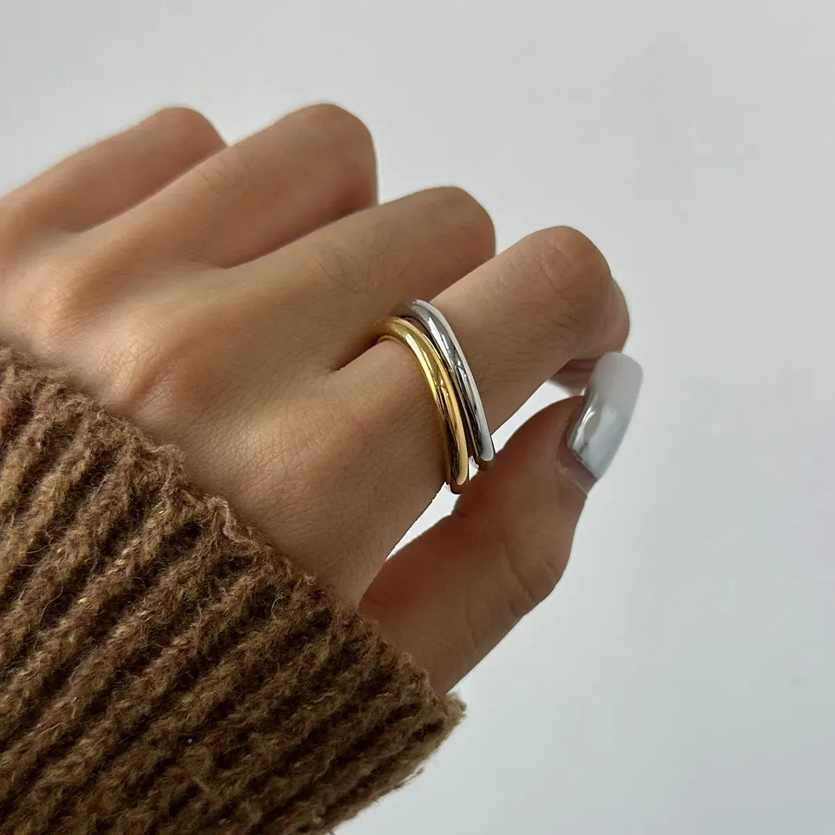 Reto Dual Colour Wavy Rings