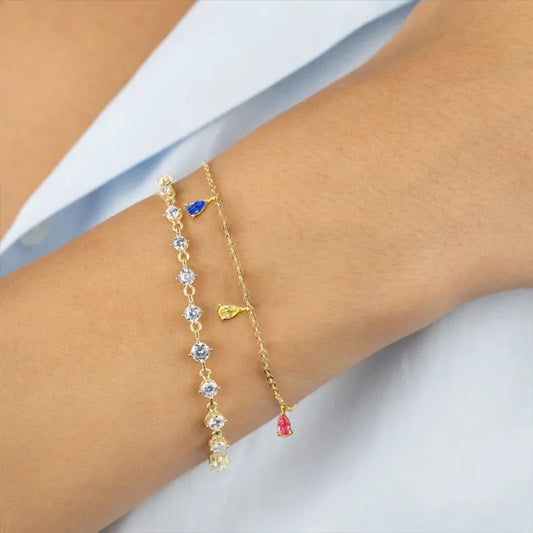 Rainbow Fluid Bracelet in 925 Silver