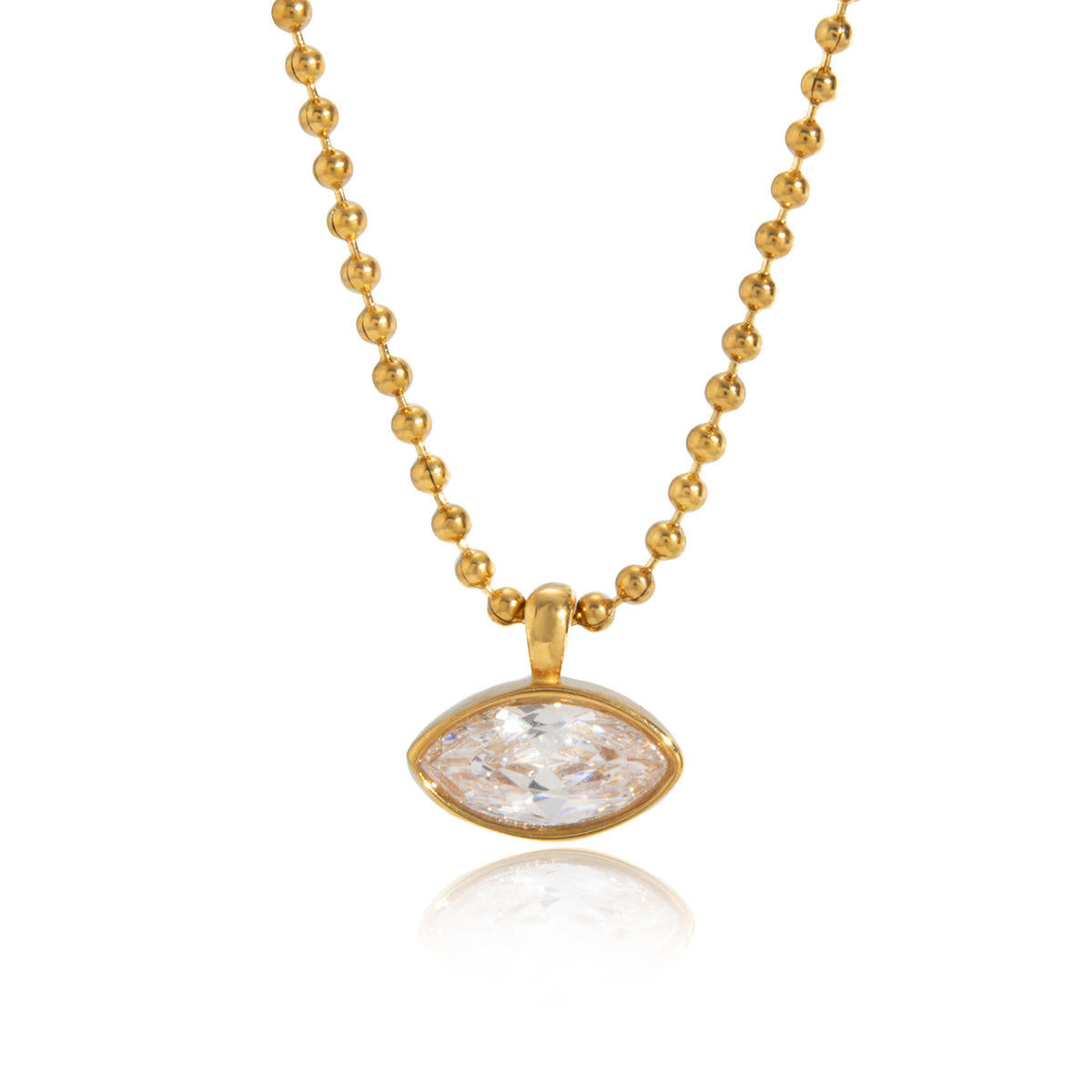 Selene Ball Chain Solitaire Necklace