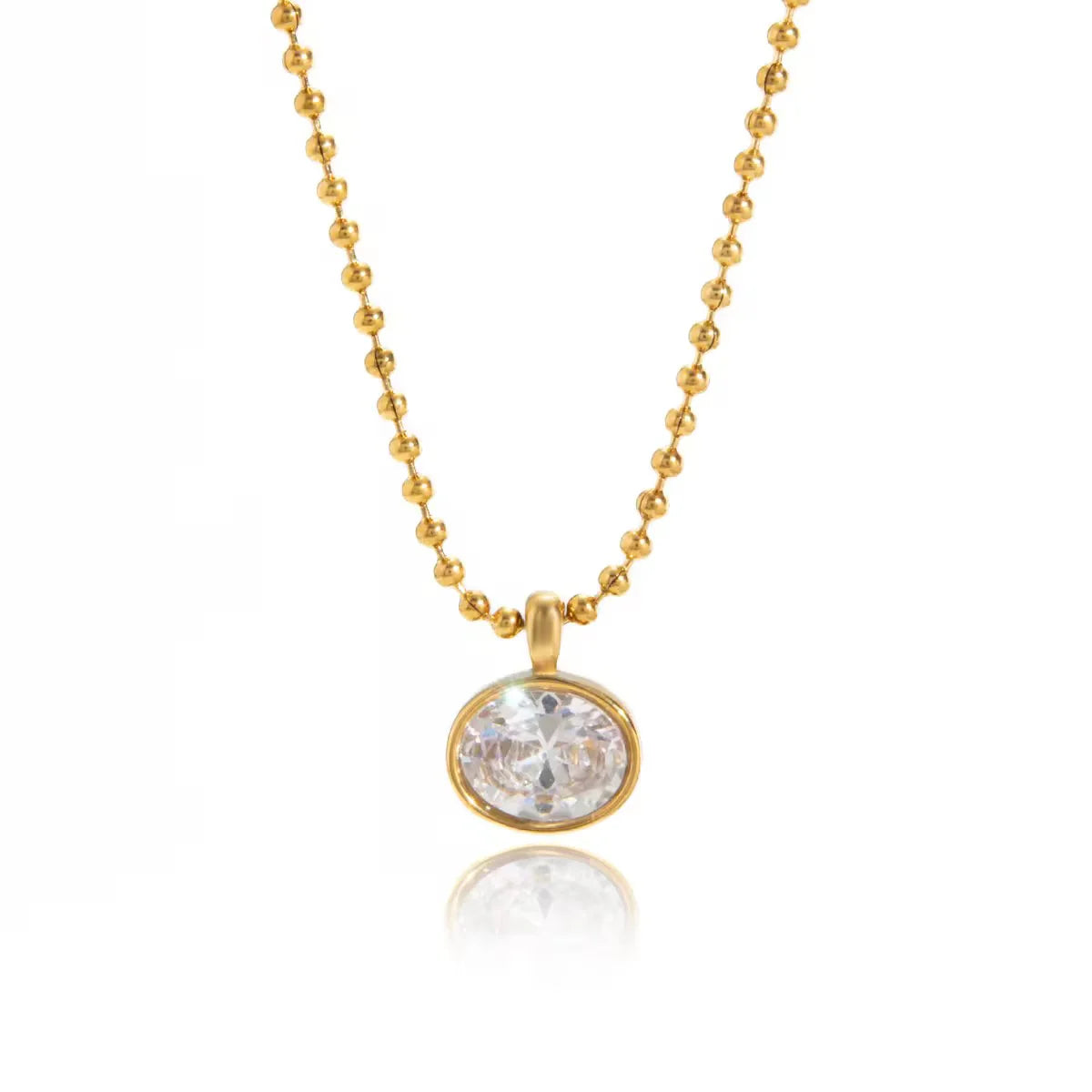 Selene Ball Chain Solitaire Necklace