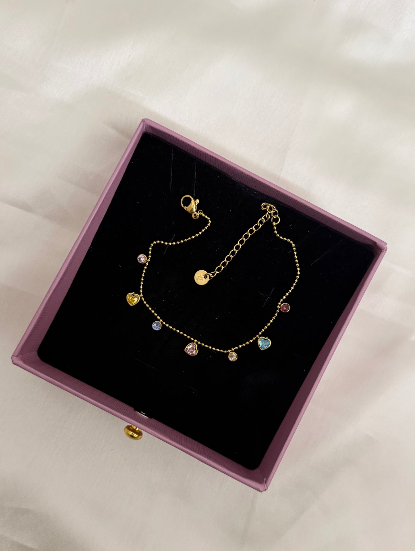 Eleni Heart Rainbow Fluid Bracelet