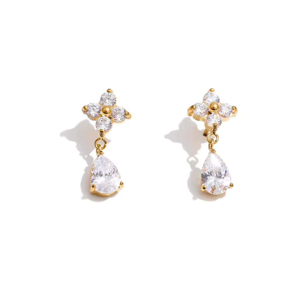 Clover Pear Dangling Earrings