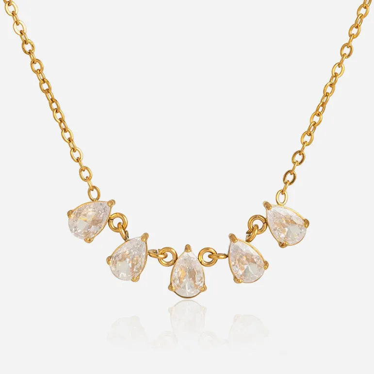 Tia Pear Solitaire Necklace