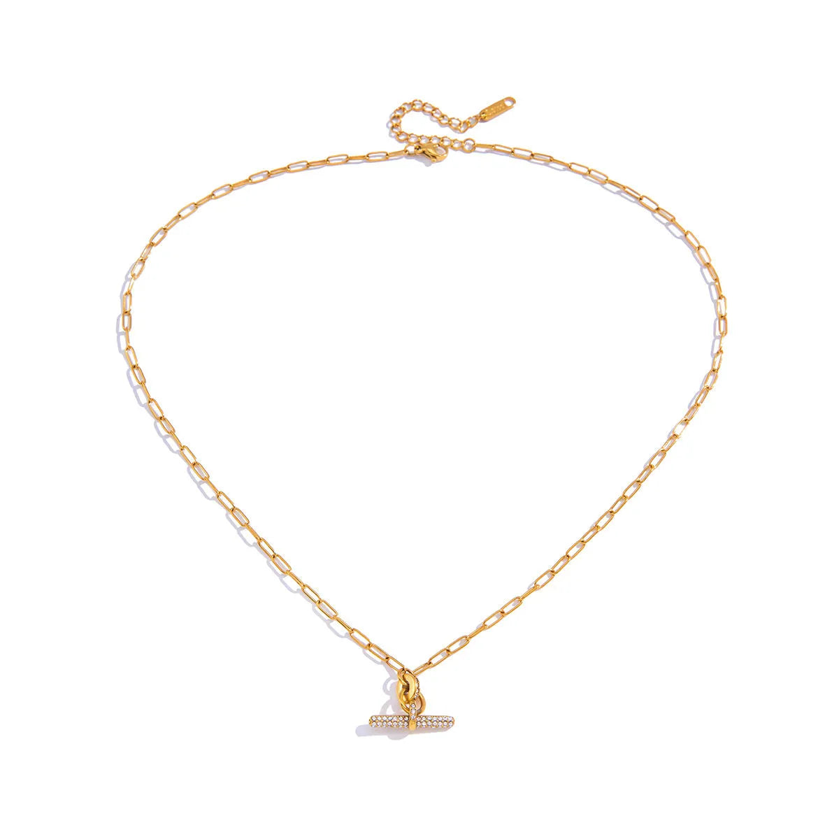 T-Bar Necklace, Pave