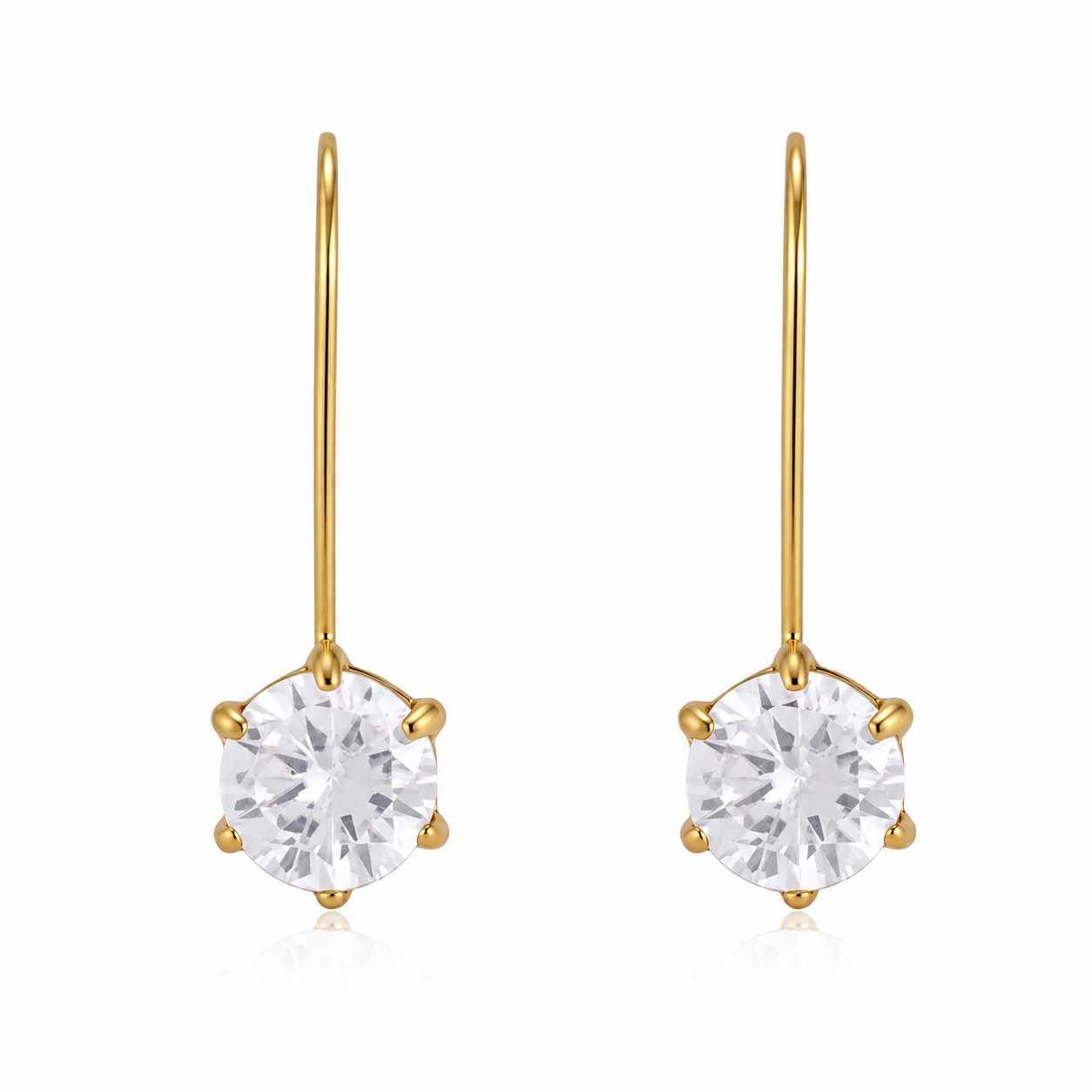 Round cut hook earrings