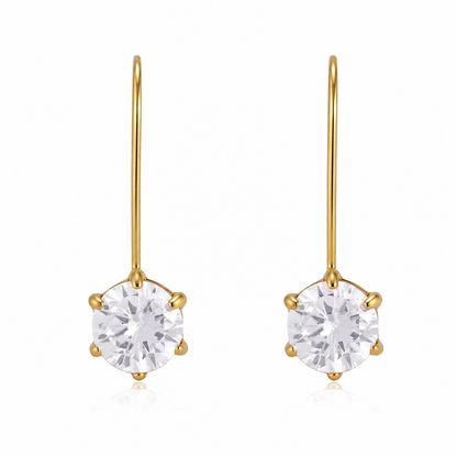 Round cut hook earrings