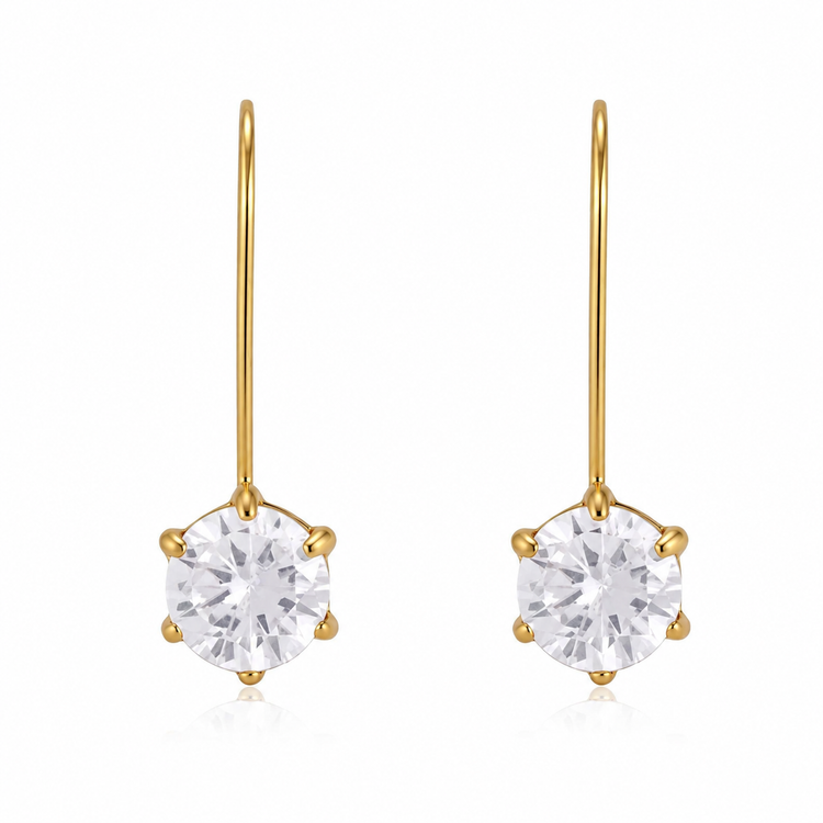 Round cut hook earrings