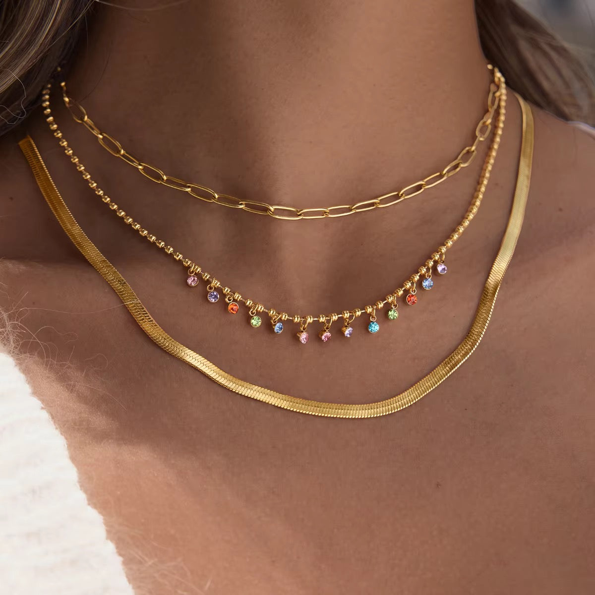 Rainbow Dangling Necklace