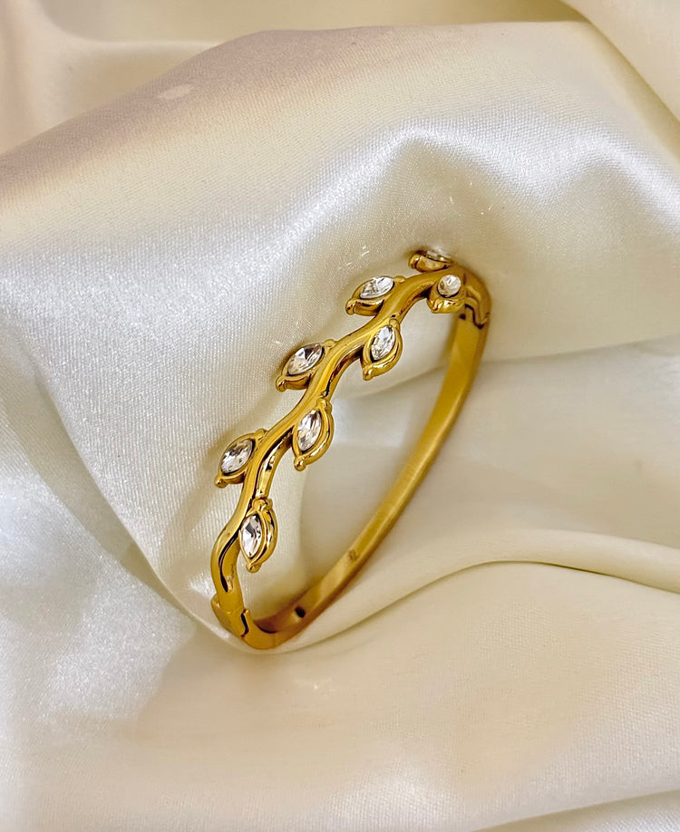 Marquise Leaf Baby Bangle