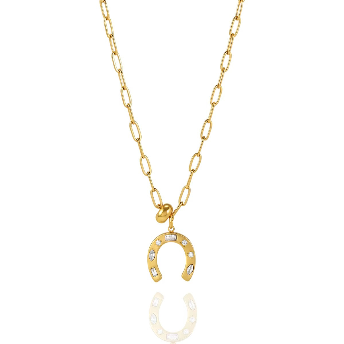 Horse-shoe paperclip Necklace