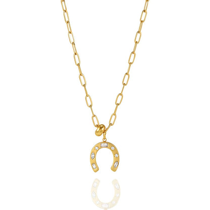 Horse-shoe paperclip Necklace