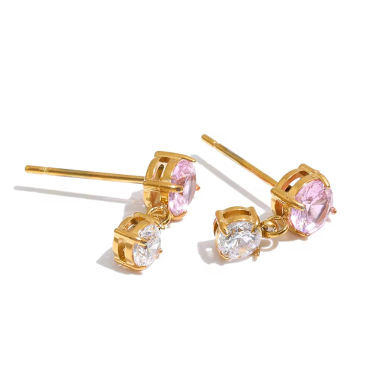 Zoe Earrings, Pink