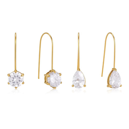 Round cut hook earrings
