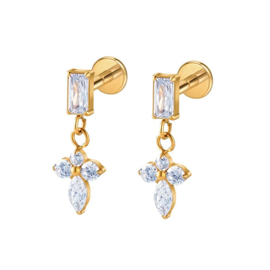 Anthea Flatback Danglers, Gold