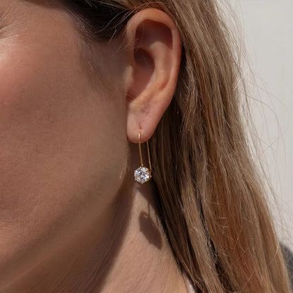 Round cut hook earrings