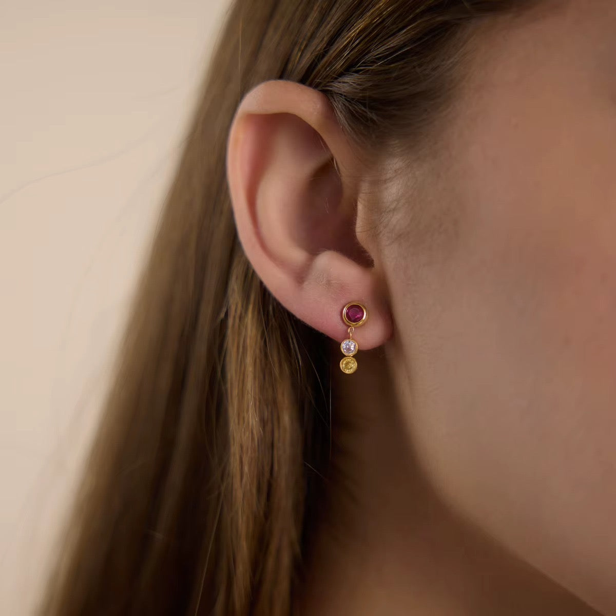 Pink Drop Danglers