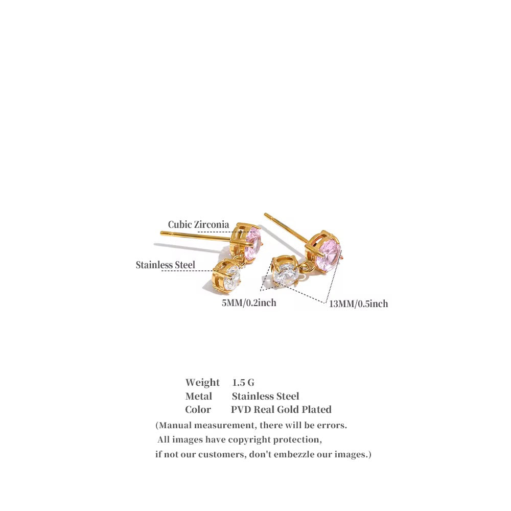 Zoe Earrings, Pink