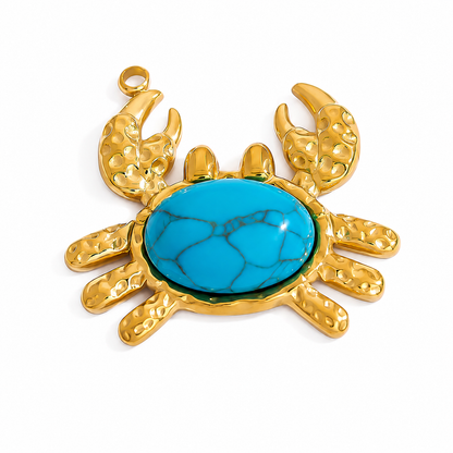 Turquoise Crab Charm