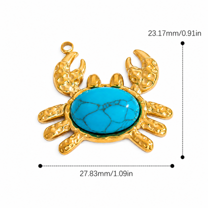 Turquoise Crab Charm