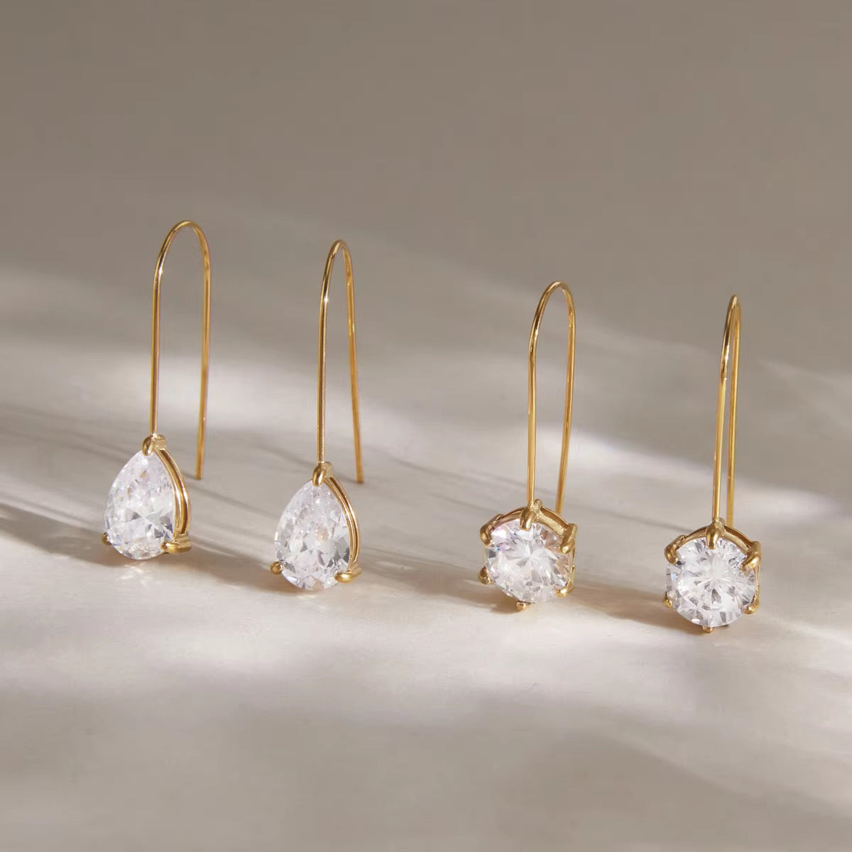 Round cut hook earrings