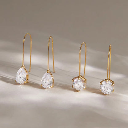 Round cut hook earrings
