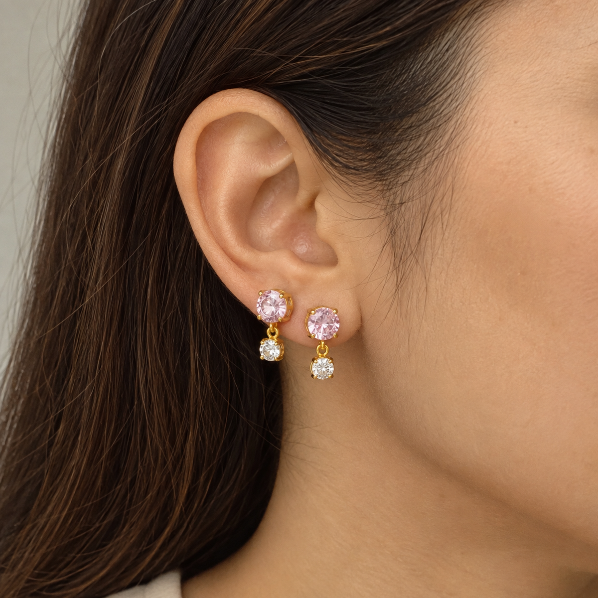 Zoe Earrings, Pink