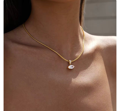 Luxe Marquise Snake Chain Necklace