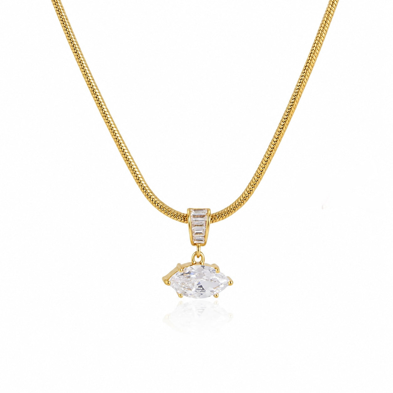 Luxe Marquise Snake Chain Necklace