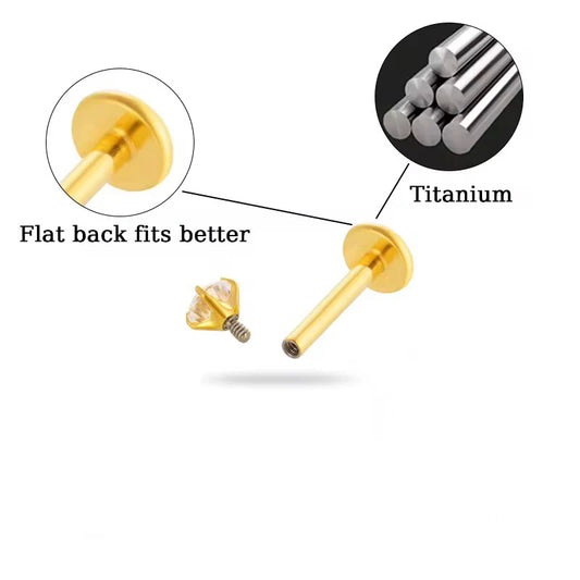 Pretty 4-Petal Flatback Studs, Gold