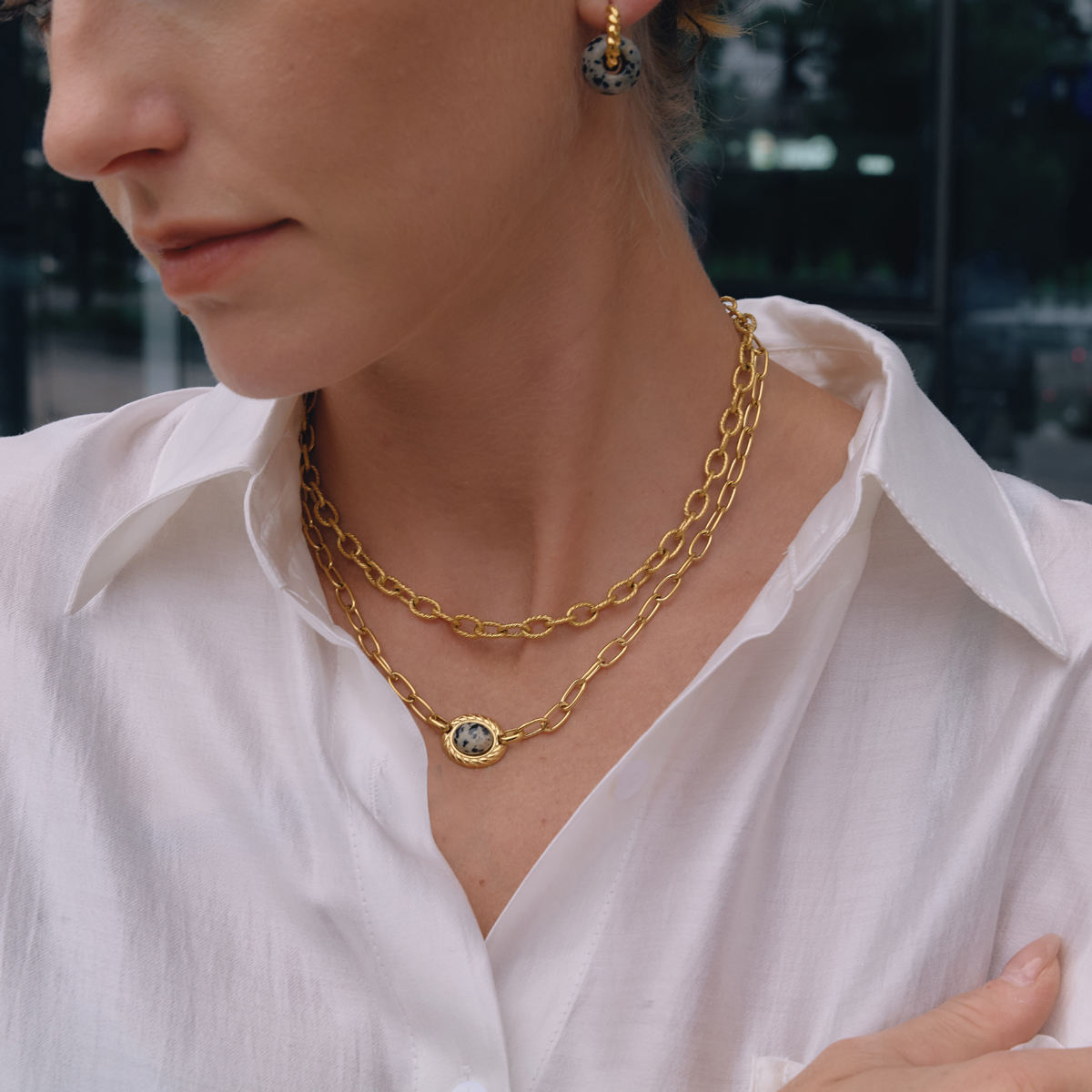 Dalmation Paperclip Necklace