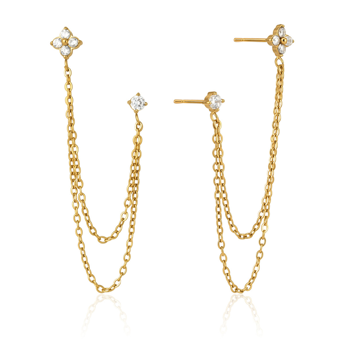 Clover Double Piercing Earrings