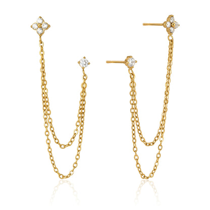 Clover Double Piercing Earrings