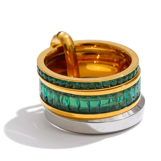 Brianna Emerald Stack Ring