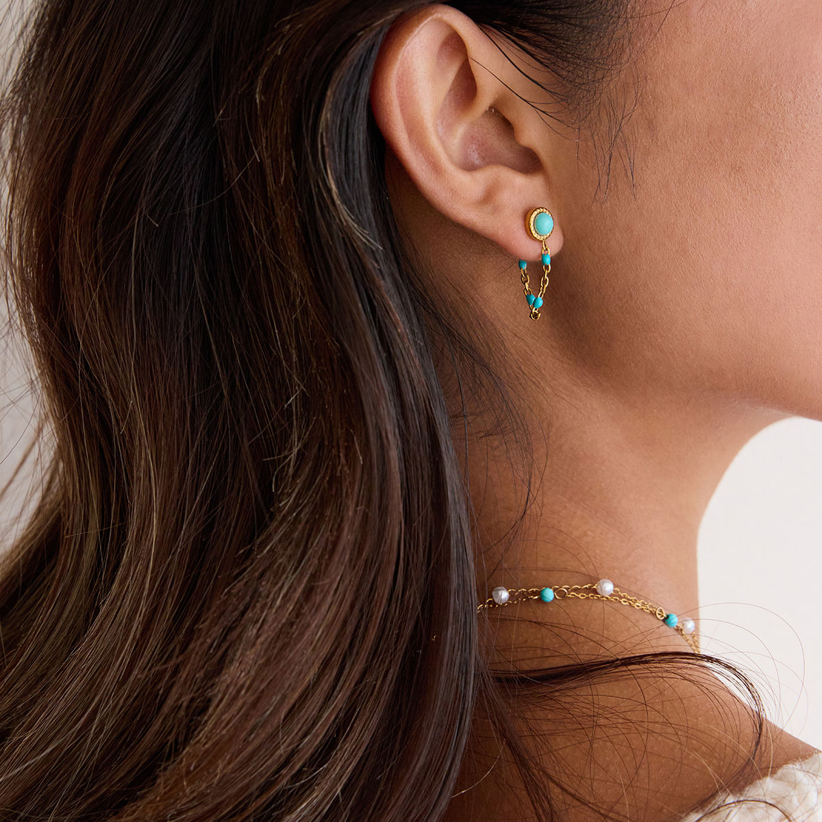 Blue Turquoise Dangler Earrings