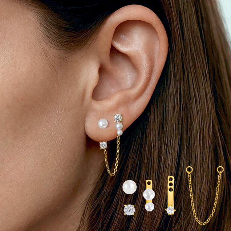 Kaia Pearl Piercing Set (A Pair)