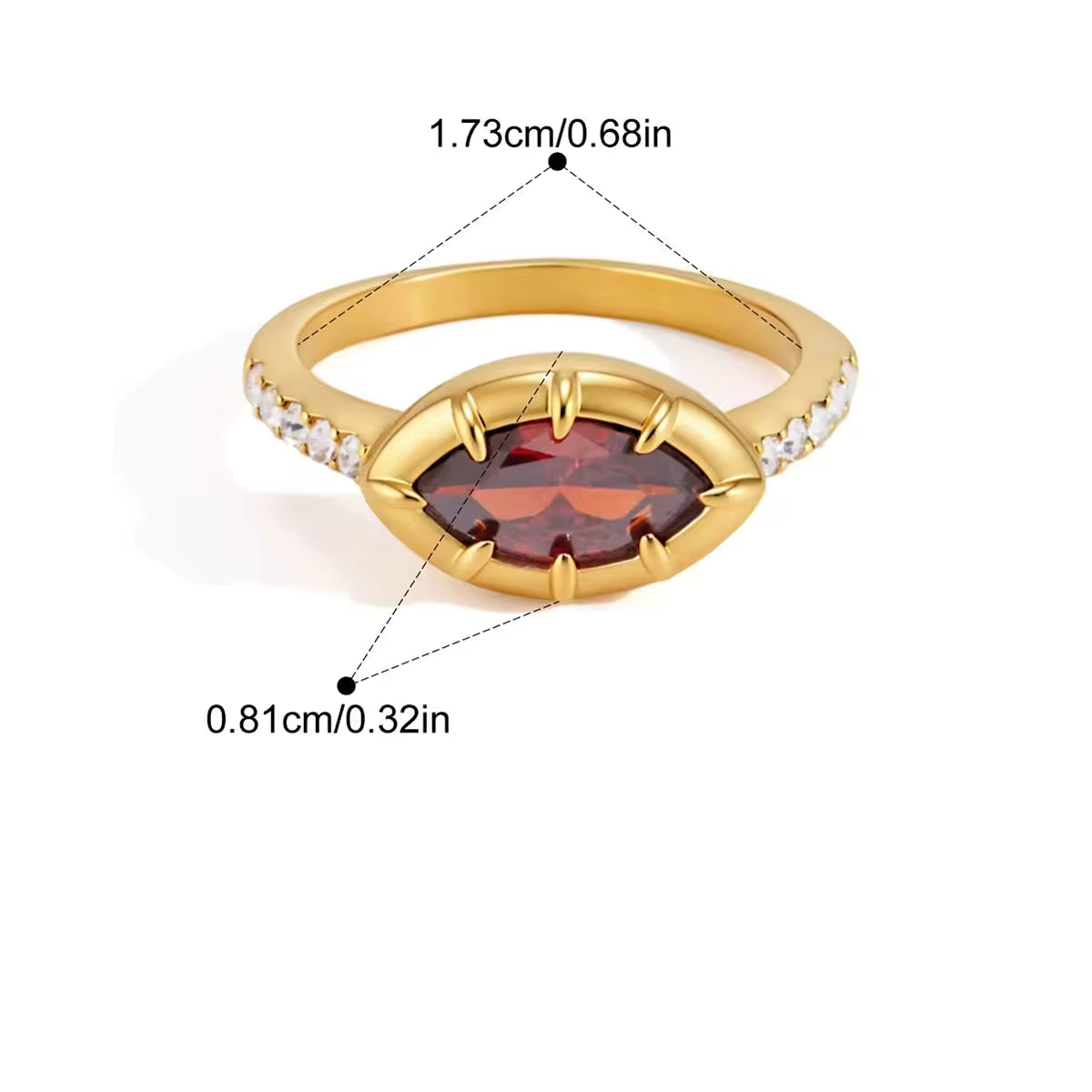 Candy Ring, Reddish Marquise