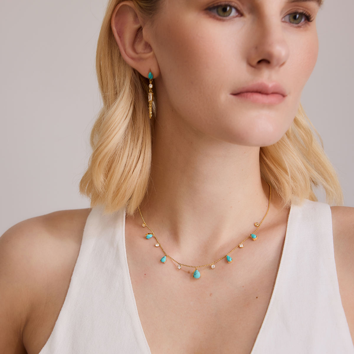 Firuza Dangler Earrings