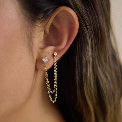 Clover Double Piercing Earrings