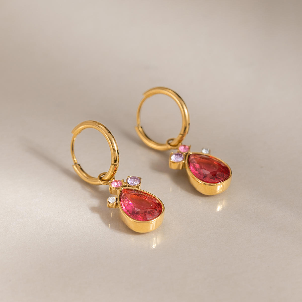 Pink Ruby Danglers